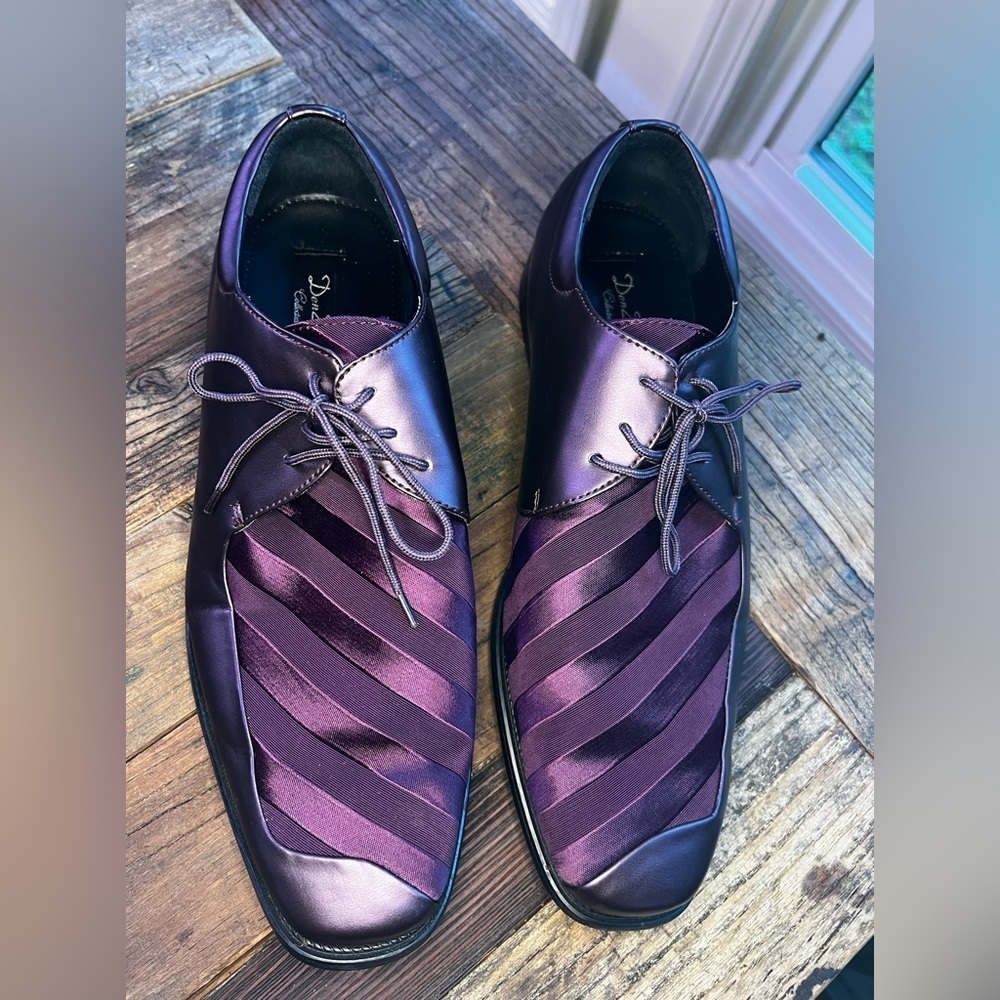 Den Zel Collection Boys Plum/Purple Lace-up Dress Shoe (MB1)